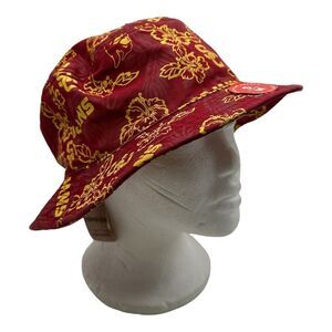 Men's Reyn Spooner Cardinal USC Trojans‎ Floral Bucket Hat Cap Size S/M Hawaiian